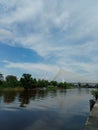 Siak River in Pekan Baru, a very beautiful river, Royalty Free Stock Photo