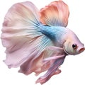 Siam betta fish, Watercolor painting of Siam betta fish. AI-Generated.