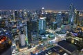 Siam and Sukhumvit buildings at night in Bangkok