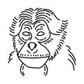 Siamang Icon. Doodle Hand Drawn or Outline Icon Style Royalty Free Stock Photo