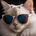 A Siamese cat as a glamorous Hollywood movie star, with a faux fur stole and sunglasses5