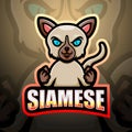 Siamese mascot esport logo design Royalty Free Stock Photo