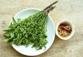 Siamese neem tree Indian vegetable dipping with sweet and sour fish sauce