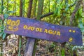 Sian Kaan National Park information entrance welcome sing board Mexico