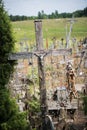 SIAULIAI, LITHUANIA - JUL 22, 2018: The Crucifixion of Christ at the Hill of Crosses