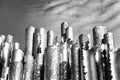 Sibelius Monument in Helsinki, Finland. Steel tubes against sky.