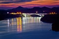 Sibenik bay bridge dusk view