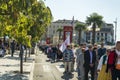 SIBENIK, CROATIA, SEPTEMBER 29, 2017: Tourist and participant for the the day of the town of Sibenik and its guardian of St. Mihov