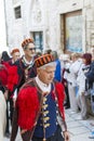 SIBENIK, CROATIA, SEPTEMBER 29, 2017: Tourist and participant for the the day of the town of Sibenik and its guardian of St. Mihov