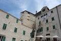 Sibenik square and statue of Juraj Dalmatinac