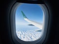 Siberia under light clouds as seen from the airplane window. Sib Royalty Free Stock Photo