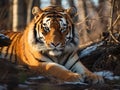 Ai Generated illustration Wildlife Concept of Siberian or Amur tiger