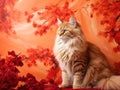 Siberian cat red orange camouflage Royalty Free Stock Photo