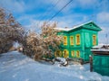 Siberian colored wooden house