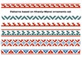 Patterns based on Khanty-Mansi Siberian folk ornaments set Royalty Free Stock Photo