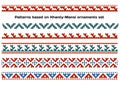 Patterns based on Khanty-Mansi Siberian folk ornaments set