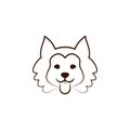 Siberian husky icon. One of the dog breeds hand draw icon