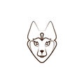 Siberian husky icon. One of the dog breeds hand draw icon Royalty Free Stock Photo