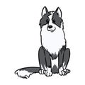 Siberian Husky or Laika Dog. Cute dog illustration. Domestic animal or pet with black and white coat in cartoon style