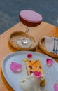 Raisin Cake and Pink Drink