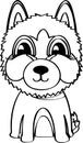 Siberian husky. Vector illustration. Royalty Free Stock Photo