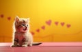 Siberian kittens are perfect for postcards. AI Generative Royalty Free Stock Photo