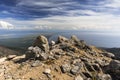 Siberian lake Baikal seen from Svyatoy Nos peninsula Royalty Free Stock Photo