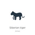 Siberian tiger icon vector. Trendy flat siberian tiger icon from animals collection isolated on white background. Vector Royalty Free Stock Photo