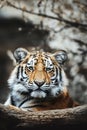 Siberian tiger (Panthera tigris altaica) detail portrait Royalty Free Stock Photo