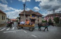 Tourists in Sibiel village, Sibiu County, Romania Royalty Free Stock Photo