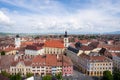 Sibiu city aerial view Transylvania, Romania Royalty Free Stock Photo