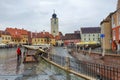 Sibiu city center after short rain