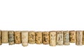 Old Used corks plugs from different wine producing countries