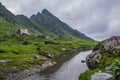 Balea Lake next to Transfagarasan road in Carpathian Mountains, Romania Royalty Free Stock Photo