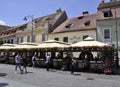 Sibiu,June 16:Terrace from Small Square of Sibiu in Romania Royalty Free Stock Photo