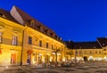 Sibiu, night in Large Square, Transylvania