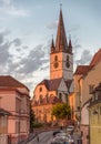 The Sibiu old town with impressive medieval historical buildings.