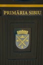 SIBIU, ROMANIA: Beautiful Inscription of the name of the city