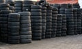 Used tire stacks