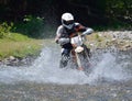 SIBIU, ROMANIA - JULY 18: Breandan Simpson competing in Red Bull ROMANIACS Hard Enduro Rally with a PLR motorcycle. The hardest e