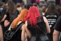 Rocker girls at metal festival Royalty Free Stock Photo