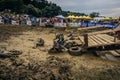 SIBIU, ROMANIA, JULY 16, 2016: A competitor at Red Bull ROMANIACS Hard Enduro Rally Royalty Free Stock Photo