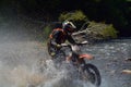 SIBIU, ROMANIA - JULY 18: Lars Enockl competing in Red Bull ROMANIACS Hard Enduro Rally with a KTM 300 EXC motorcycle