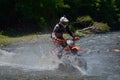 SIBIU, ROMANIA - JULY 18: Philipp Scholz competing in Red Bull ROMANIACS Hard Enduro Rally with a KTM 300 motorcycle.