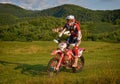 SIBIU, ROMANIA - JULY 16: Unknown competing in Red Bull ROMANIACS Hard Enduro Rally with a KTM 300 motorcycle.