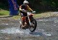 SIBIU, ROMANIA - JULY 18: Unknown competing in Red Bull ROMANIACS Hard Enduro Rally with a KTM 300 motorcycle.