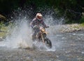 SIBIU, ROMANIA - JULY 18: Unknown competing in Red Bull ROMANIACS Hard Enduro Rally with a KTM 300 motorcycle.