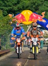 SIBIU, ROMANIA - JULY 18: Unknown competing in Red Bull ROMANIACS Hard Enduro Rally with a KTM 300 motorcycle.