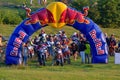 SIBIU, ROMANIA - JULY 18: Unknown competing in Red Bull ROMANIACS Hard Enduro Rally with a KTM 300 motorcycle.