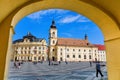 Sibiu, Romania. Large Square and City Hall.